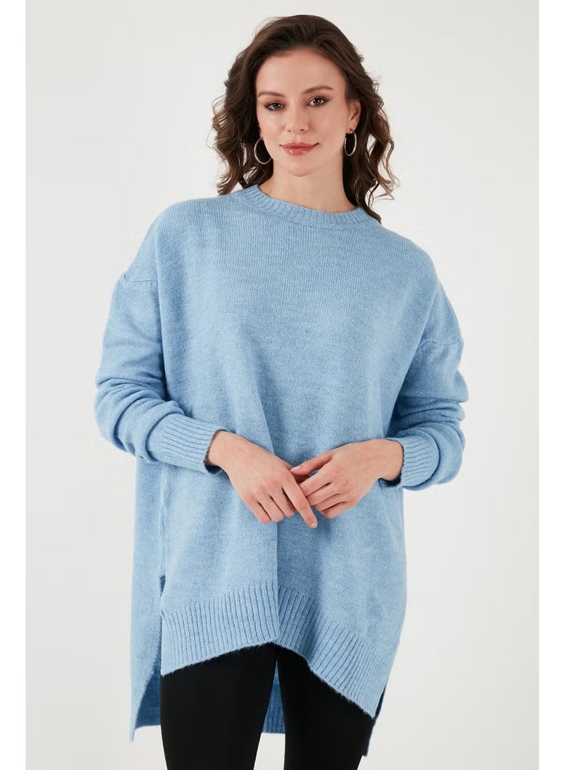 Lela Casual Cut Slit Detailed Crew Neck Sweater Women's Sweater 4616142Y - Image 3